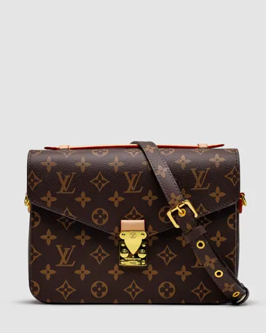 Louis Vuitton Pochette Métis Brown Monogram Coated Canvas Gold Hardware