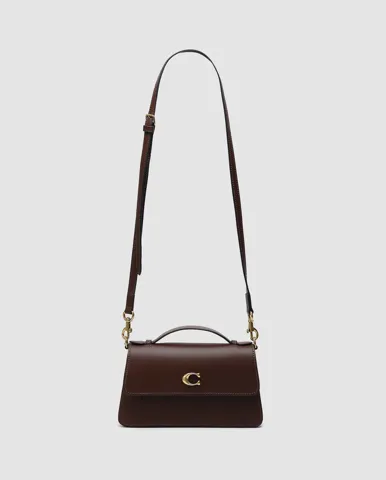 Coach Juno Crossbody Leather Maple Brown