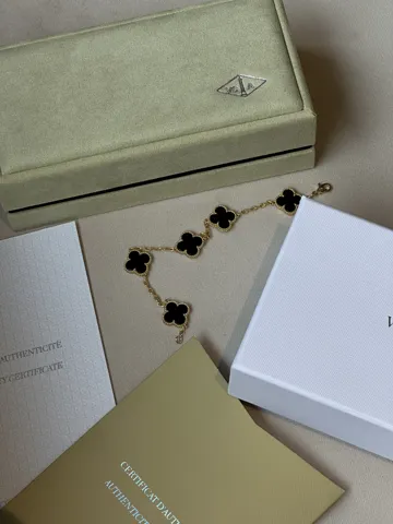 Van Cleef & Arpels Bracelet Vintage Alhambra Onyx K18 Yellow Gold