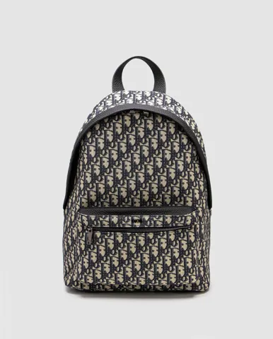 Dior Rider Backpack Beige/Blue Dior Oblique Jacquard