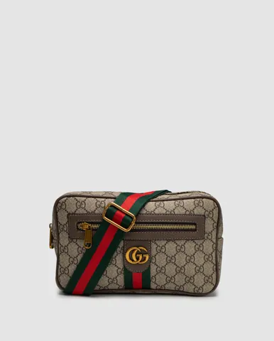 Gucci GG Belt Bag With Zip Pocket Beige