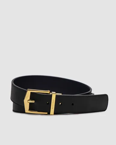 Burberry Reversible Grainy Leather Belt Gold