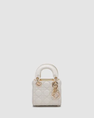 Christian Dior Micro Lady Dior Bag White
