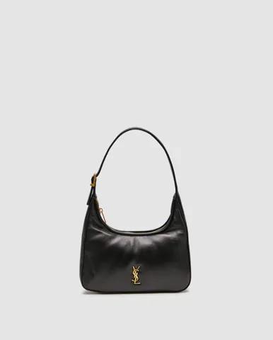 Saint Laurent Calypso Hobo in Plunged Lambskin Black/Gold