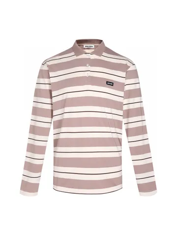 Miu Miu Cotton Piqué Polo Cream/Brown Shirt