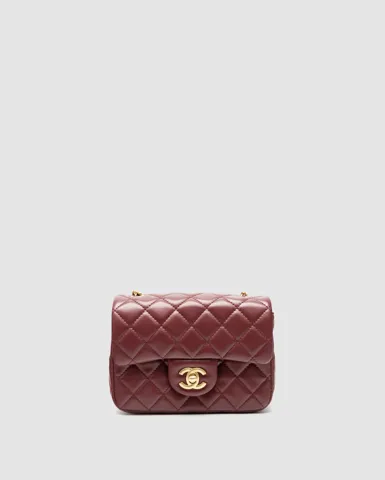 Chanel Mini Classic Single Flap in Burgundy/Gold